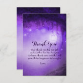 パープルエンチャントファンタジーフォレストサンキューカード サンキューカード (正面/裏面)