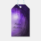 パープルエンチャントフォレストファンタジー結婚式の引き出物 ギフトタグ (正面)