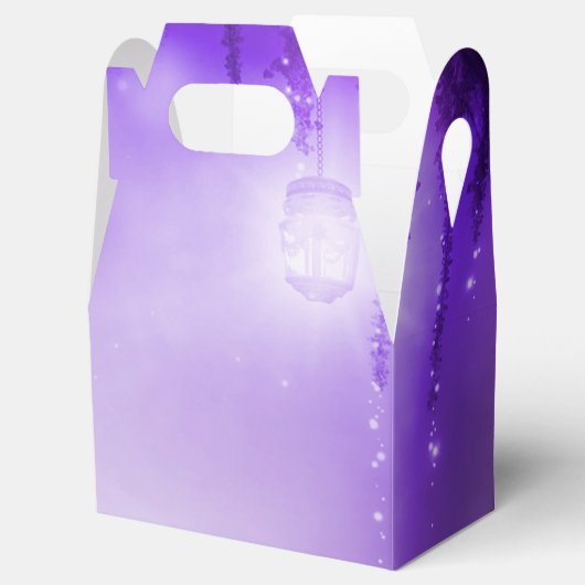 パープルエンチャントフォレストファンタジー結婚式の引き出物 フェイバーボックス (オープン)