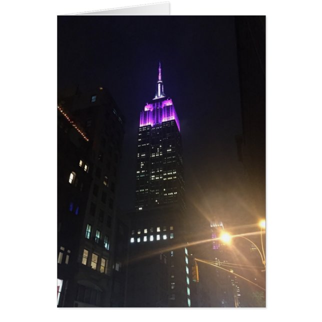 パープルエンパイアステート建物NYCニューヨークナイト (正面)
