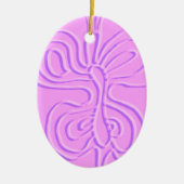 パープルエンボス"レインボー"フルタフライ セラミックオーナメント (正面)