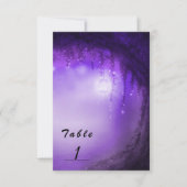 パープルエンchanted Forest ウェディングテーブルナンバーカード 招待状 (正面)