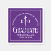 パープルオステオパシー医科学校卒業パーティー スタンダードカクテルナプキン (正面)