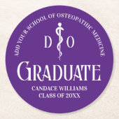 パープルオステオパシー医科学校卒業パーティー ラウンドペーパーコースター (正面)