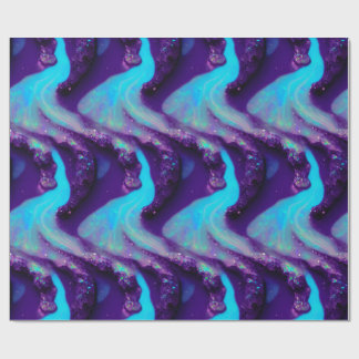 パープルオパールドリームラッピング紙抽象芸術結晶 ラッピングペーパー