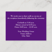 パープルオランホワイトフローラ披露宴エンクロージャカード エンクロージャーカード (裏面)