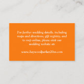 パープルオランホワイトフローラ結婚のエンクロージャカード エンクロージャーカード (裏面)