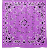 パープルオリエンタルデザイン シャワーカーテン (正面)