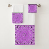 パープルオリエンタルデザイン バスタオルセット (インサイチュ)