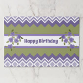 パープルオリーブとダークオリーブ紙ランチョンマット ペーパーパッド (正面)