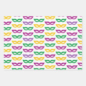 パープルオレンジイエローマルディグラテーマ ラッピングペーパーシート (正面2)