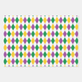 パープルオレンジイエローマルディグラテーマ ラッピングペーパーシート (正面)