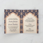 パープルオレンジイカットオールインワンインディアン結婚 招待状 (内部)