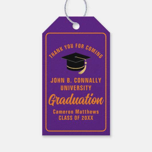 パープルオレンジカスタム2024卒業パーティー ギフトタグ (正面)