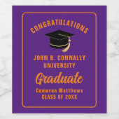 パープルオレンジカスタム2024卒業パーティー ワインラベル (シングルラベル)