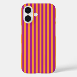 パープルオレンジストライプのシームレス パターン iPhone 16ケース