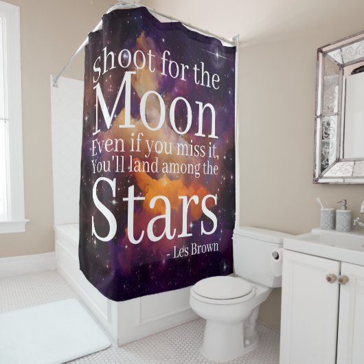 パープルオレンジネブラ感動的引用文 シャワーカーテン (インサイチュ)