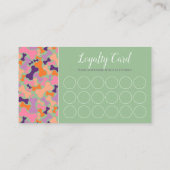 パープルオレンジピンクドッグボーンペットグルーミングサービス ロイヤリティカード (裏面)