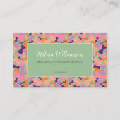 パープルオレンジピンクドッグボーンペットグルーミングサービス ロイヤリティカード (正面)