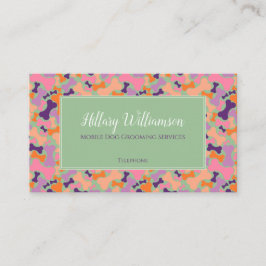 パープルオレンジピンクドッグボーンペットグルーミングサービス ロイヤリティカード