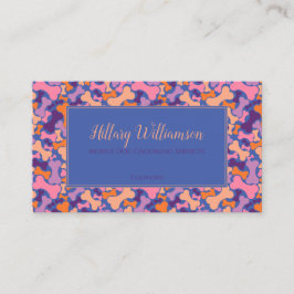 パープルオレンジピンクドッグボーンペットグルーミングサービスL ロイヤリティカード