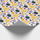 パープルオレンジブラックはっきりしたおもしろい秋誕生日パーティー ラッピングペーパー (角)