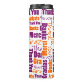 パープルオレンジ多言語サンキュータイポグラフィ タンブラー (裏面)