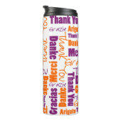 パープルオレンジ多言語サンキュータイポグラフィ タンブラー (回転右)