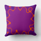 パープルオレンジ抽象芸術アート クッション (裏面)