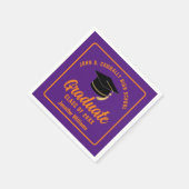 パープルオレンジ科カスタム卒業パーティー スタンダードカクテルナプキン (角)