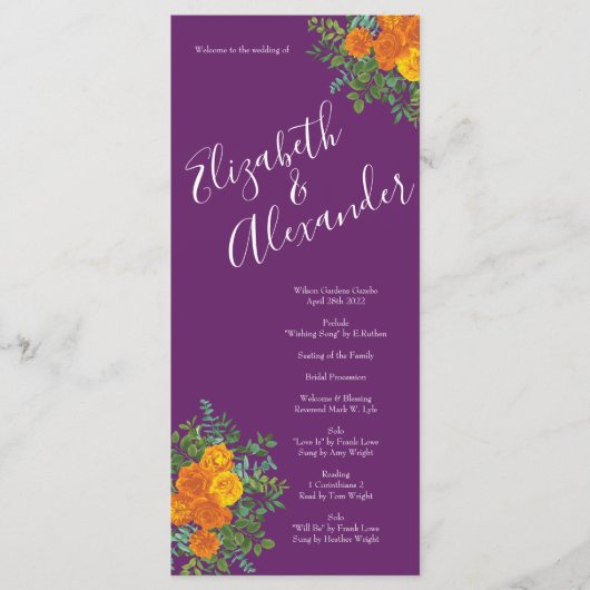 パープルオレンジ結婚バラ春 メニュー (正面)