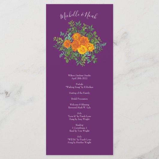 パープルオレンジ結婚バラ春 メニュー (正面)