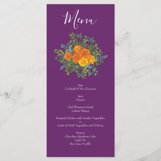 パープルオレンジ結婚バラ春 メニュー (正面)