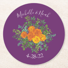 パープルオレンジ結婚バラ春