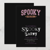 パープルオレンジ黒のハロウィンパーティー 招待状 (正面/裏面)