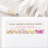 パープルオレンジ ボーホー ワイルドフラワー フォリアージ ウェディングラベル ラベル (インサイチュ)