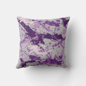 パープルオンパープル絵を描（ばちゃばちゃ）跳ねる クッション (裏面)