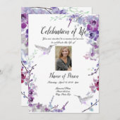 パープルオーキズハミングバード招待状 招待状 (正面/裏面)