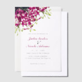 パープルオーキズフローラ植物写真結婚ズ ベラム紙招待状 (オフセット)