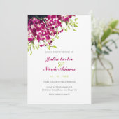 パープルオーキズフローラ植物枝結婚ズ 招待状 (スタンド正面)