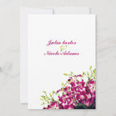 パープルオーキズフローラ植物枝結婚ズ 招待状 (裏面)