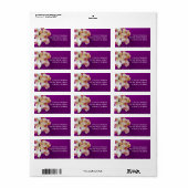 パープルオーキッガーリードフェミニンフローラ差出人住所 ラベル (フルシート)