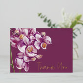 パープルオーキッドウォーターエレガントカラーフローラありがとう 箔シーズンカード (立ち正面)