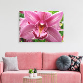 パープルオーキッドエレガントフローラ キャンバスプリント (インサイチュ (リビング))