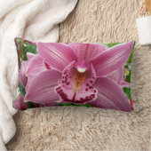 パープルオーキッドエレガントフローラ ランバークッション (ブランケット)