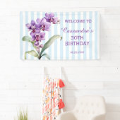 パープルオーキッドグリーンストライプフローラ30th誕生日 横断幕 (インサイチュ)