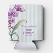 パープルオーキッドグリーンストライプフローラ30th誕生日 缶クーラー (裏面)