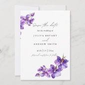 パープルオーキッドシンプルの写真 セーブザデート (正面)