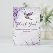 パープルオーキッドハミングバード感謝カード サンキューカード (スタンド正面)