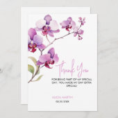 パープルオーキッドフラワーブロッサム誕生日ありがとう サンキューカード (正面/裏面)
